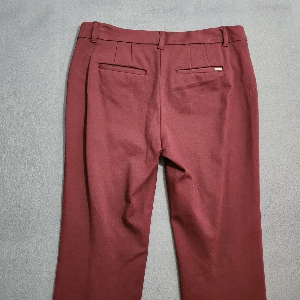 WHBM Dress Pants Women 4 Burgundy Low Rise The Slim Ankle